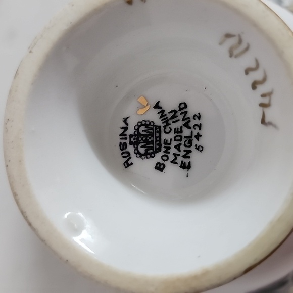 Black Gold Rosina Teacup and Saucer, Floral Teacup gold grapes - Picture 9 of 9